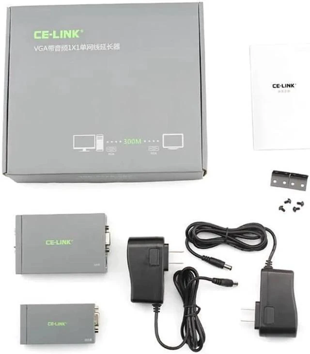 Main image of VGA UTP Extender 1x1 with Audio Support Max Resolution 1920x1200 Super Long Transmission Distance up to 300M Grey Model No.4021