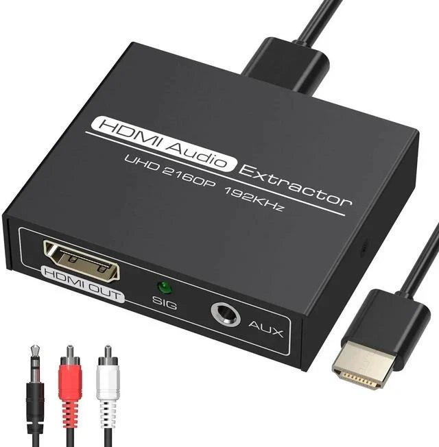 Main image of HDMI Audio Extractor 4K with 3.5mm AUX Stereo and L/R RCA Out Converter Adapter Splitter Support 4K 1080P 3D Compatable for PS3 Xbox Fire Stick