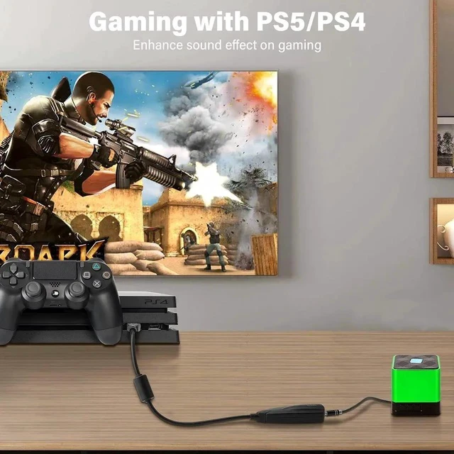 Alt view image 2 of 6 - USB Stereo Sound Card, USB 7.1 External Audio Sound Adapter Card 5Hv2 Channel Converter to 3.5mm Headphone Microphone Jack for Mac, PC, Windows.