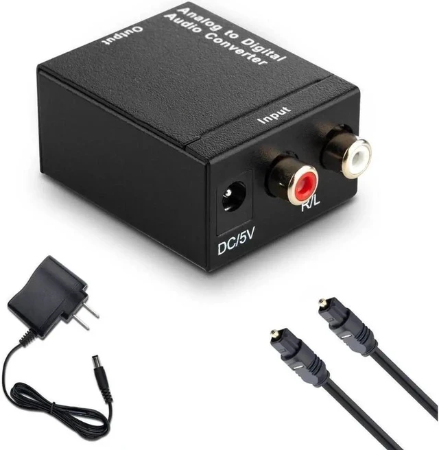 Alt view image 4 of 5 - Musou RCA Analog to Digital Optical Toslink Coaxial Audio Converter Adapter with Optical Cable
