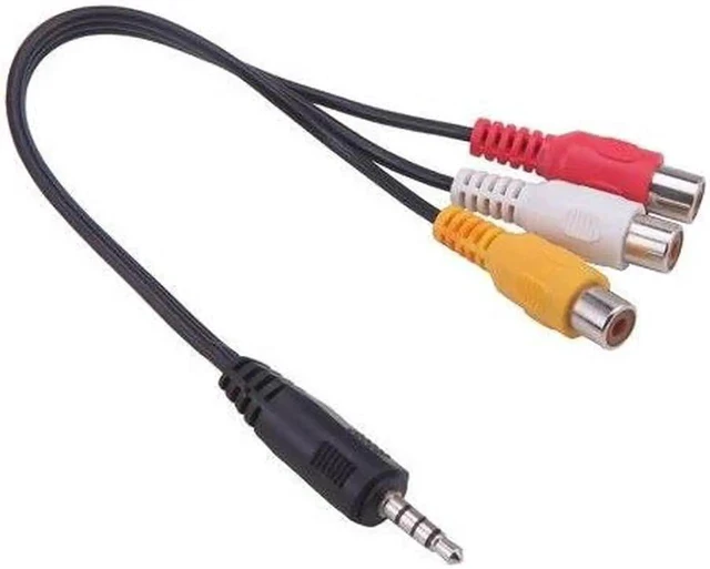 Alt view image 2 of 2 - 3.5mm AV Male to 3RCA Female Audio Video Cable Stereo Adapter Cord M to F AV Adapter Cable 3.5mm to 3RCA