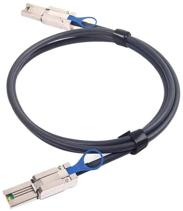 Alt view image 2 of 5 - 0.5m/1.6ft SFF-8088 Male to Male External Mini SAS HD Cable, 26Pin 100-Ohm Shielded SAS 2.0 6Gbps Hybrid Wire for Server RAID Controller, DAS Direct Attached Storage, External Disk Enclosure & Data Ce