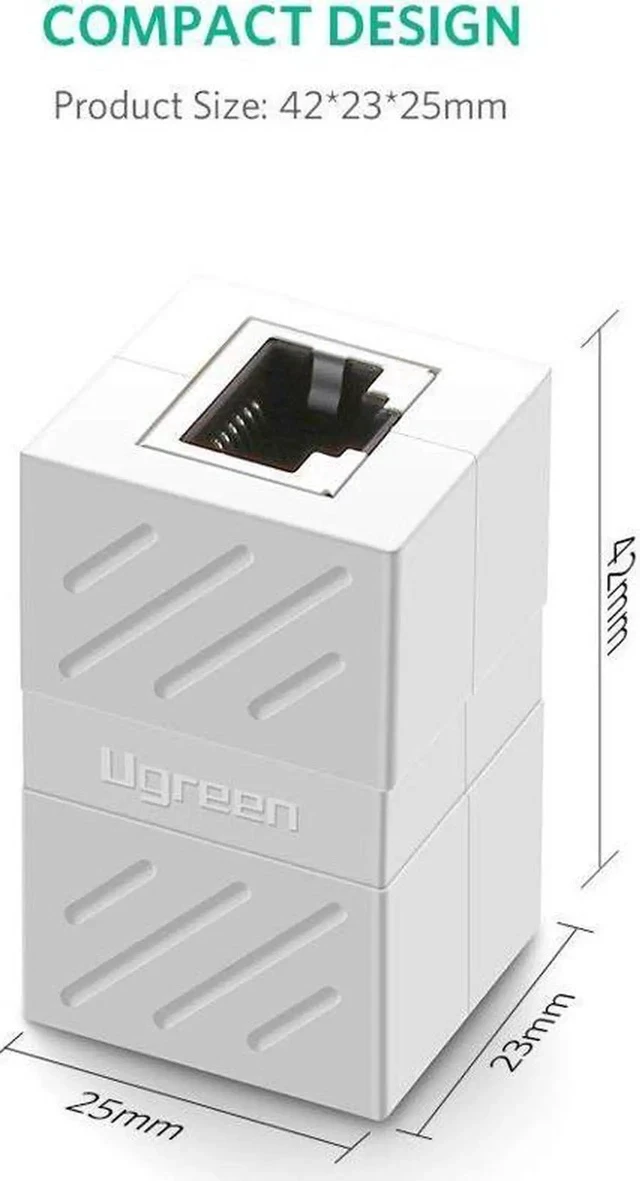 Alt view image 2 of 7 - RJ45 Coupler In Line Coupler Cat7 Cat6 Cat5e Ethernet Cable Extender Adapter Female to Female (White)