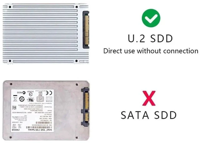 Alt view image 4 of 6 - CAB861139 50cm Oculink SFF-8611 4i 38Pin to SFF-8639 U.2/U.3 NVMe SSD Cable, PCIe 4.0 Mini SAS Adapter Cable with 15-Pin SATA Power for Server Mainboard NVMe Storage Drives