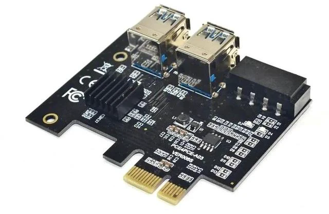 Alt view image 6 of 6 - PCI e 1 to 4 PCI e Adapter PCIe 1x to 16x Slots Gold USB 3.0 Mining Special PCIE Riser Card Extender Board For Bitcoin Miner