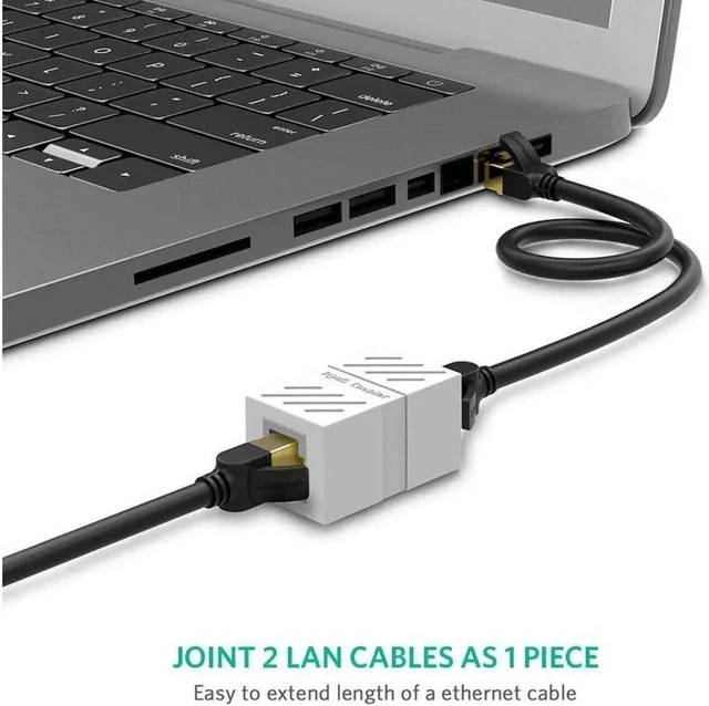 Alt view image 7 of 7 - RJ45 Coupler In Line Coupler Cat7 Cat6 Cat5e Ethernet Cable Extender Adapter Female to Female (White)