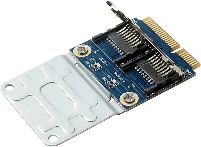 Alt view image 3 of 3 - Ruth's sister 2 SSD HDD For Laptop Dual Micro- SD SDHC SDXC TF To Mini Pcie Memory Card Reader Mpcie To 2 Mini-Sdcards Mini Pci-E Adapter