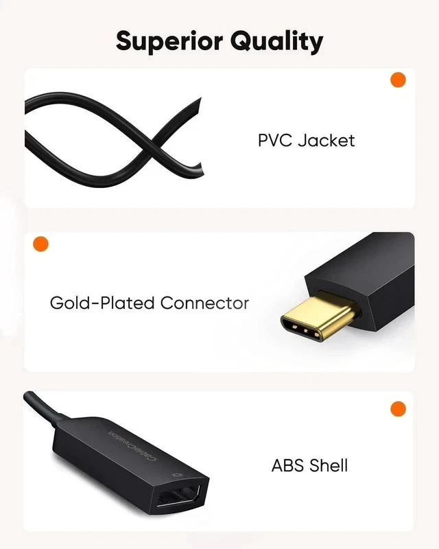 Alt view image 5 of 7 - 40Gbps USB C to DP 1.4 Adapter, Thunderbolt 3/4 to DisplayPort Converter Support 8K@60Hz 4K@144Hz HDR for Valve Index, Oculus Rift S, MacBook, iPhone 15, Dell XPS