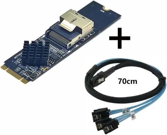 Alt view image 3 of 3 - Ruth's sister M.2 NVME To Mini SAS SFF-8087 Expansion Card Support 4 Port SATA3.0 6Gbps HDD SSD SATA Controller SFF8087 To M2 NVME Durable