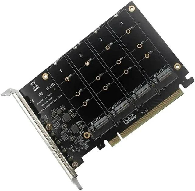 Main image of FOR PCIE 4-Port M.2 NVEM SSD Expansion Card Computer Motherboard Solid State Drive Expansion Card