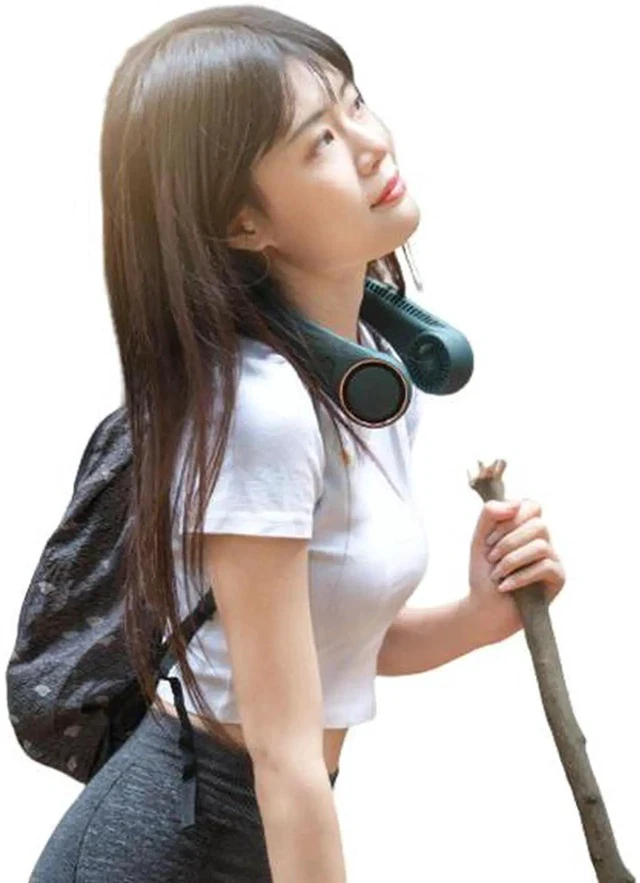 Alt view image 2 of 7 - Gemdeck Neck Fan, Portable Hands Free Bladeless Neck Fan Navy Blue