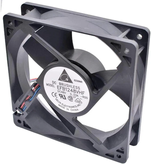 Alt view image 3 of 3 - EFB1248VHF-ROO 12cm 120mm fan 120x120x38mm DC48V 0.33A 3 fan leaves cooling fan for server