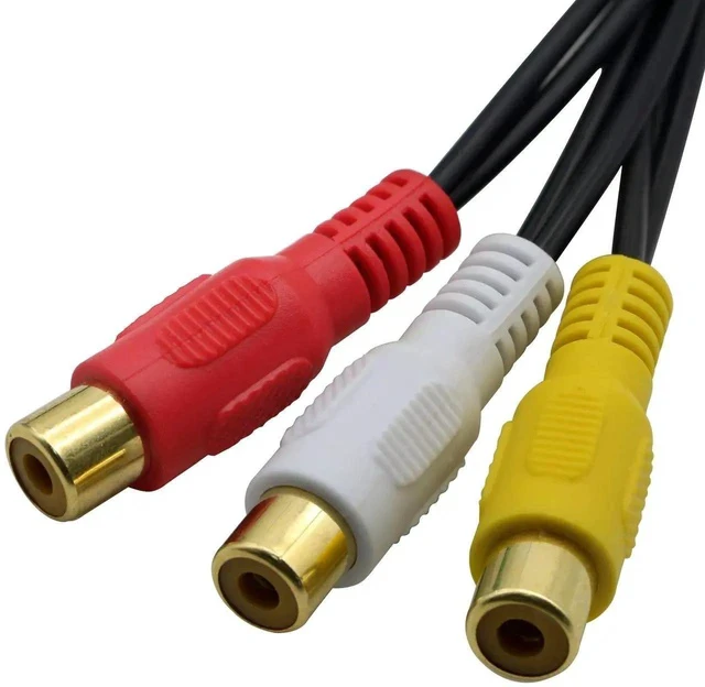 Alt view image 5 of 7 - 3 RCA Female to 6 RCA Male Audio Video Splitter Cable Composite Extension AV Adapter for TV,DVD,Set-Top Box,Etc.-1FT.