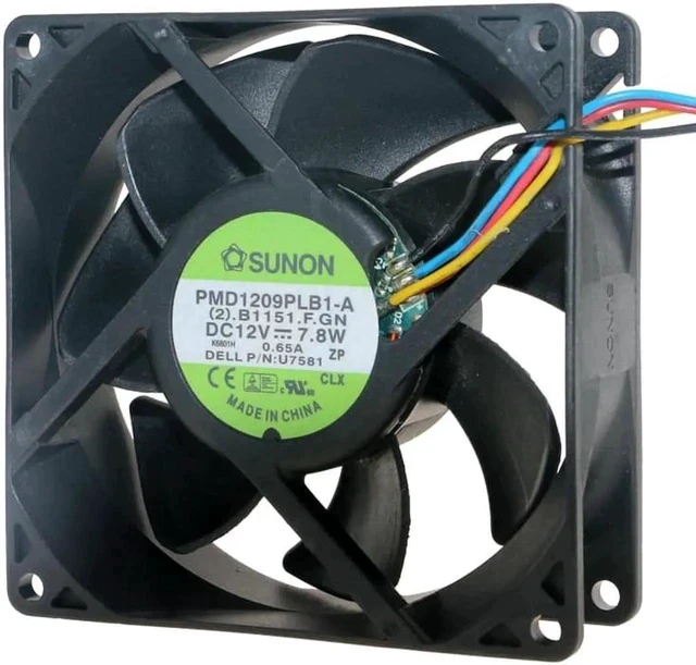 Alt view image 2 of 4 - PMD1209PLB1-A 9cm 92mm fan 9032 9232 DC 12V 7.8W D ell chassis cooling fan