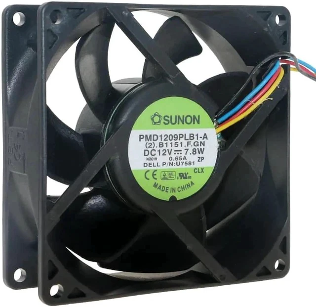 Alt view image 3 of 4 - PMD1209PLB1-A 9cm 92mm fan 9032 9232 DC 12V 7.8W D ell chassis cooling fan
