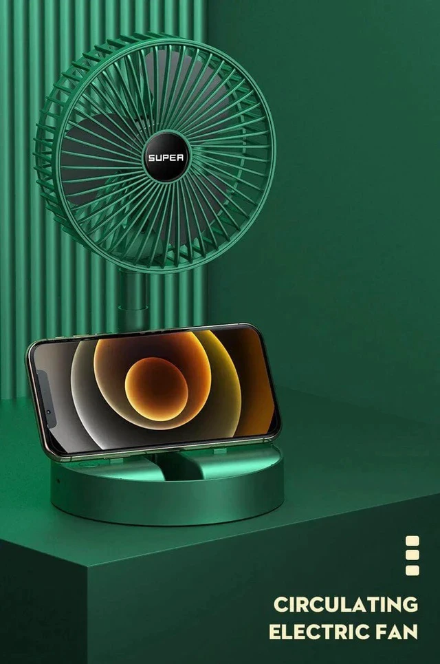 Alt view image 4 of 5 - Gemdeck USB Desk Fan Rechargeable Portable Table Fan Handheld Desk Fan