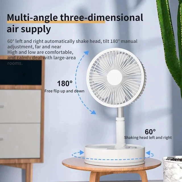 Alt view image 2 of 6 - Gemdeck Foldable USB Desk/Floor Air Circulator Cooling Fan with Telescoping Drawing Pole Black