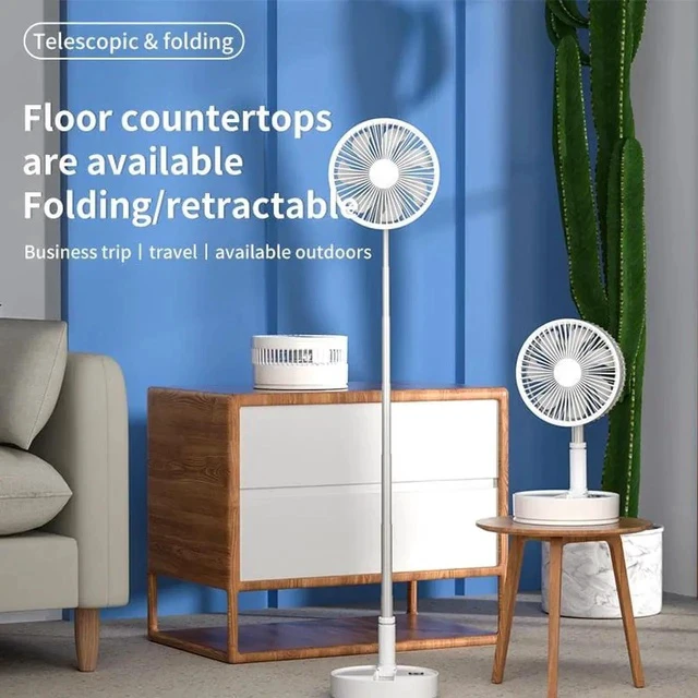 Alt view image 4 of 6 - Gemdeck Foldable USB Desk/Floor Air Circulator Cooling Fan with Telescoping Drawing Pole Black
