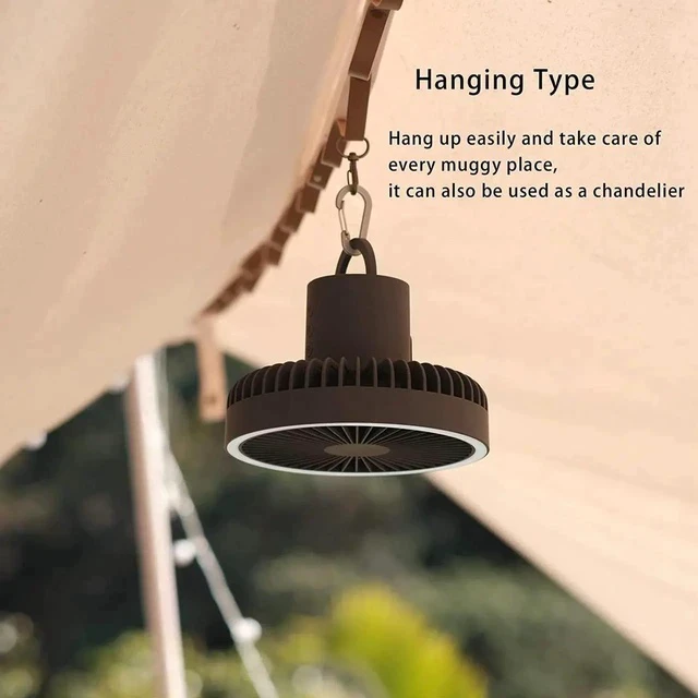 Alt view image 3 of 6 - Gemdeck Rechargeable Portable Fan Camping Fan with Hook Tripod Fan Grey