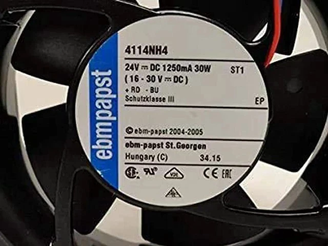 Alt view image 4 of 5 - for 24V 120mm ebmpapst 4114NH4 Fan - 12038 1250mA 30W 60DB 2-Wire Cooling Fan