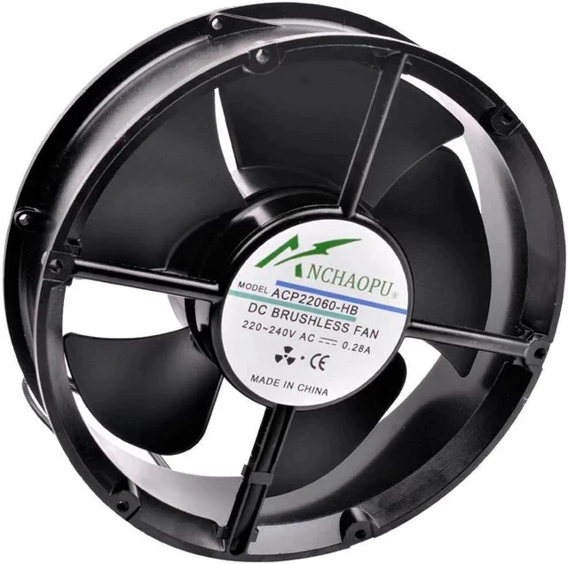 Alt view image 2 of 5 - ACP22060-HB 22cm 220x220x60mm 220V 240V cabinet round bearing axial flow fan AC cooling fan