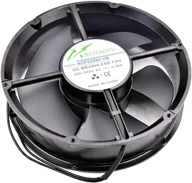 Alt view image 3 of 5 - ACP22060-HB 22cm 220x220x60mm 220V 240V cabinet round bearing axial flow fan AC cooling fan