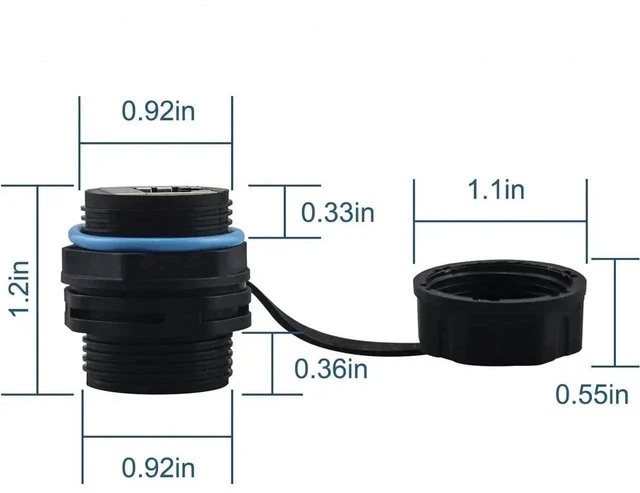 Alt view image 5 of 6 - 2 Pack Panel Mount Waterproof Shielded RJ45 Female to Female Coupler with Dust Caps, Pure Copper Outdoor LAN Cable Extension Connector Compatible with Cat5 Cat6 Cat6A Cat7 Ethernet Cables