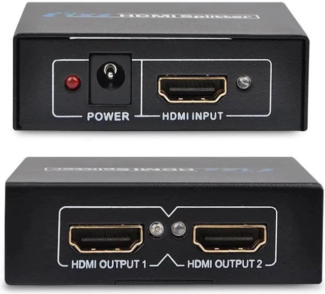 Alt view image 3 of 5 - 1x2 HDMI Splitter, 1 in 2 Out HDMI Amplifier Adapter with Power Adapter Supports Full HD1080P for PC PS3 PS4 Blu-ray Player HDTV