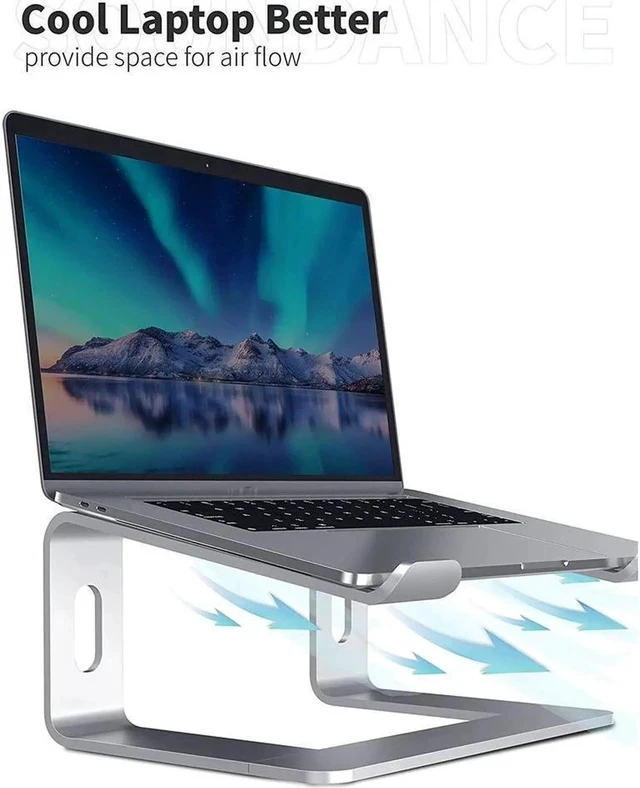 Alt view image 4 of 7 - Laptop Stand, Aluminum Detachable Laptop Stand for Desk, Ergonomic Portable Computer Stand Riser for MacBook Pro/Air 10-16" (Silver)