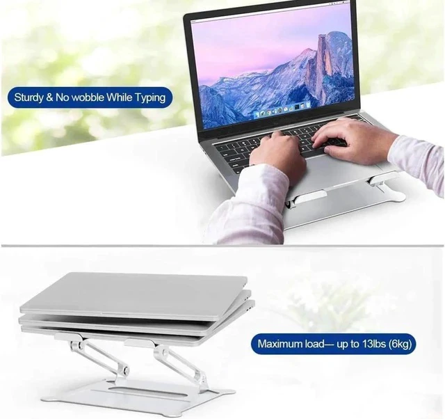 Alt view image 6 of 7 - Laptop Stand for Desk,Adjustable Laptop Stand ,Ergonomic Computer Stand Laptop Riser, Sit to Stand Laptop Holder Compatible with All Laptops 10-17" MacBook Pro, iPad Air(Z19-Silver)