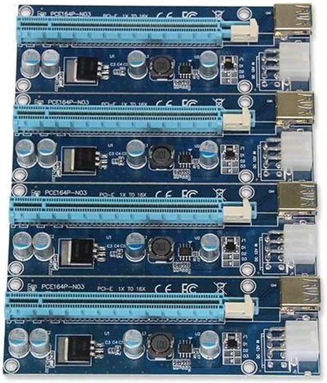 Alt view image 3 of 5 - PCI-E 1x to 4 ports pcie 16x Mining Machine Enhanced Extender Riser Card Adapter