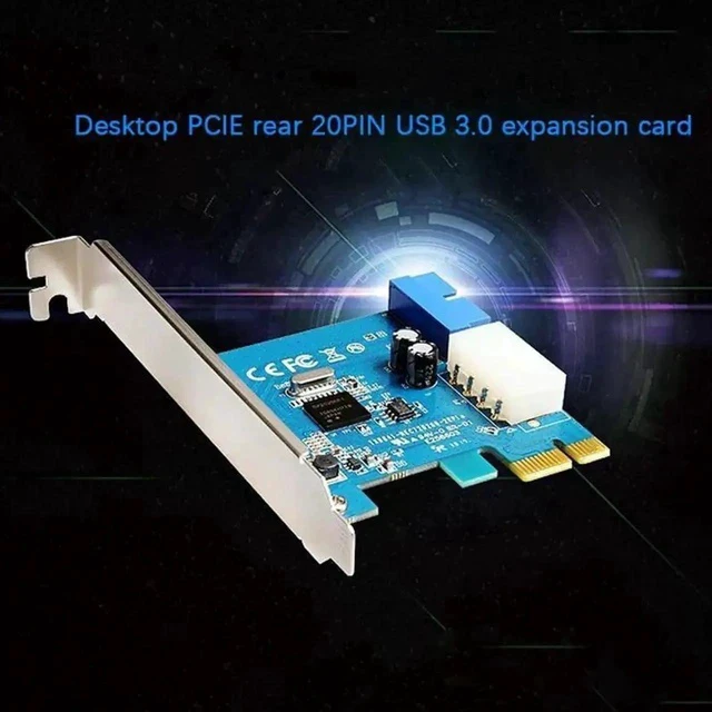 Alt view image 5 of 6 - PCIe x1 to 19Pin/20Pin USB Internal Expansion Card, NEC720200 Chip with IDE 4Pin Power Connector Adapter