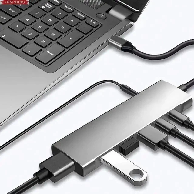 Alt view image 4 of 6 - SB-C SD TF Card Reader Audio Ports Docking Station Usb-c To HDTV Adapter USB C Hub 9 in 1 Usb Type C Adapter Charger