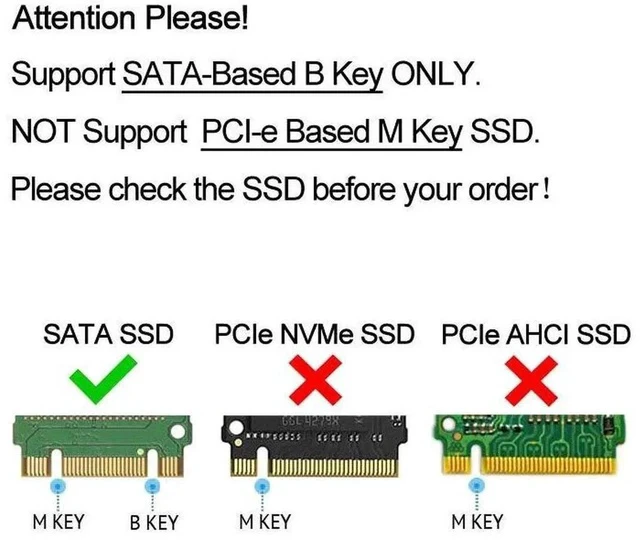 Alt view image 2 of 7 - M.2 to USB Adapter, B Key M.2 SSD Adapter to USB 3.0, USB to 2230 2242 2260 2280 M2 SSD Drive Adapter, NGFF Converter SSD Reader Card