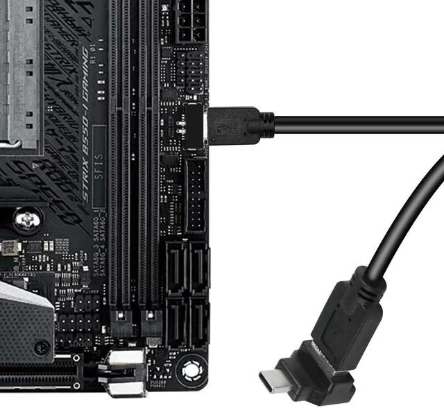 Alt view image 3 of 7 - USB 3.1 Type E to Type C Extension Adapter,(5Gbps) Internal Connector,Right Angle USB C Male to Type E Female Adapter CompatibileUSB3.0 -Black