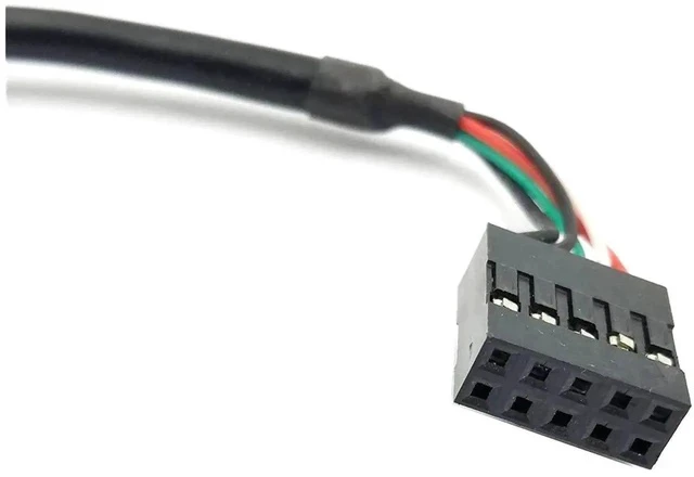 Alt view image 3 of 5 - USB Header to USB Cable,Motherboard USB 2.0 Adapter Cable, USB 2.0 Type A Female to Dupont 9 Pin Female Header Motherboard Cable Cord (2-Pack 0.1M)