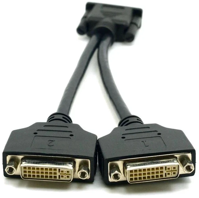 Alt view image 2 of 7 - DMS-59 Pin to Dual DVI 24+5 Splitter Cable, 1 Port to 2 DVI Digital Video Extension Cord for PC Graphics Card Multi-Monitor Setup