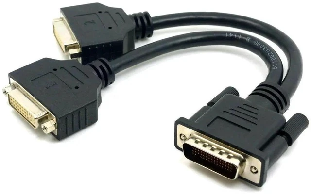 Alt view image 5 of 7 - DMS-59 Pin to Dual DVI 24+5 Splitter Cable, 1 Port to 2 DVI Digital Video Extension Cord for PC Graphics Card Multi-Monitor Setup