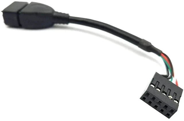 Alt view image 5 of 5 - USB Header to USB Cable,Motherboard USB 2.0 Adapter Cable, USB 2.0 Type A Female to Dupont 9 Pin Female Header Motherboard Cable Cord (2-Pack 0.1M)
