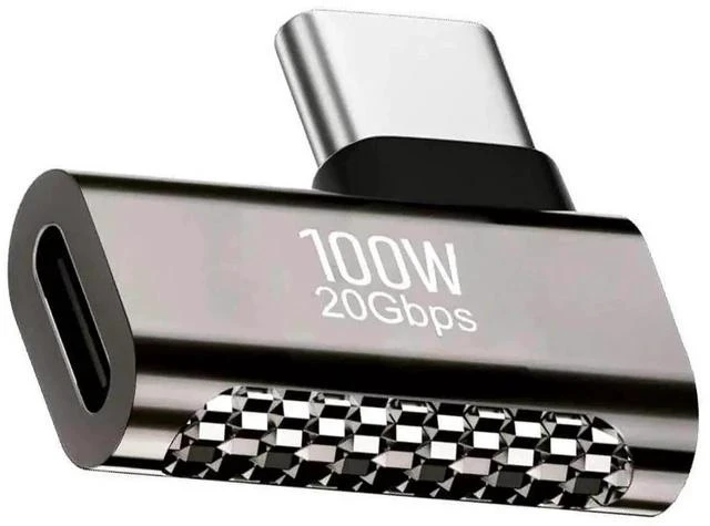 Main image of 90 Degree Left & Right Angled USB4 Type-C Male to Female Adapter, 20Gbps Data 100W PD Charging 8K Video Converter Compatible with USB4.0 Devices