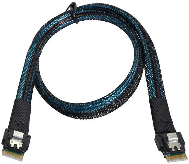 Alt view image 6 of 7 - 50cm PCIe 4.0 Slimline SAS SFF-8654 4i 38Pin Cable, SFF-8654 Host to SFF-8654 Target Internal Server RAID Storage Cable