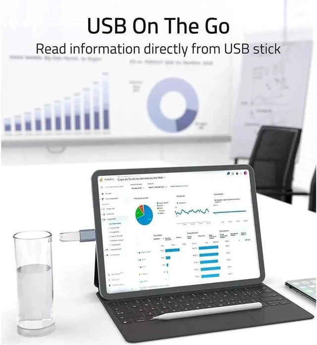 Alt view image 5 of 7 - USB C to USB Adapter Pack of 2 USB C Male to USB3 Female Adapter Compatible with MacBook Pro 2021 iMac iPad Mini 6/Pro MacBook Air 2022 and Other Type C or Thunderbolt 4/3 Devices Space Blue