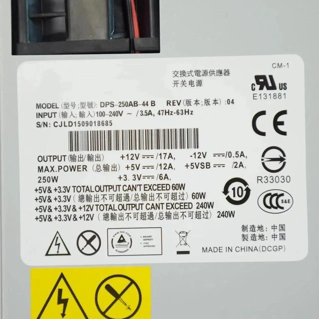 Alt view image 2 of 4 - For D-elta DPS-250AB-44B 1Uflex Server NAS Host Power Supply 240W 8p+12p+24pin Psu