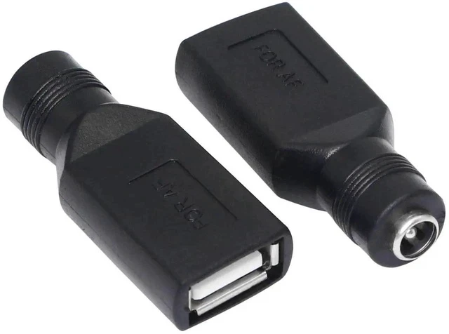 Alt view image 5 of 6 - USB 2.0 A Female to DC 5.5x2.1mm Power Adapter, Nickel-Plated Connector, Corrosion-Resistant, 5 PCS Interchangeable Plugs