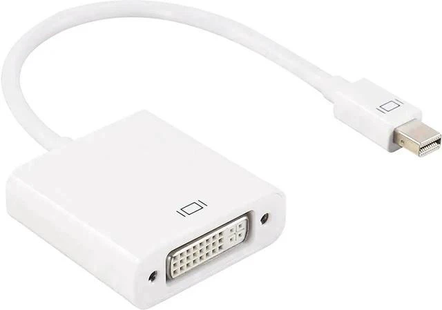 Alt view image 3 of 4 - White Passive Mini DisplayPort to DVI-D Adapter, Thunderbolt Compatible MDP to DVI Video Converter Support Max 1920×1200 / 1080P@60Hz for Laptop, Monitor, Projector