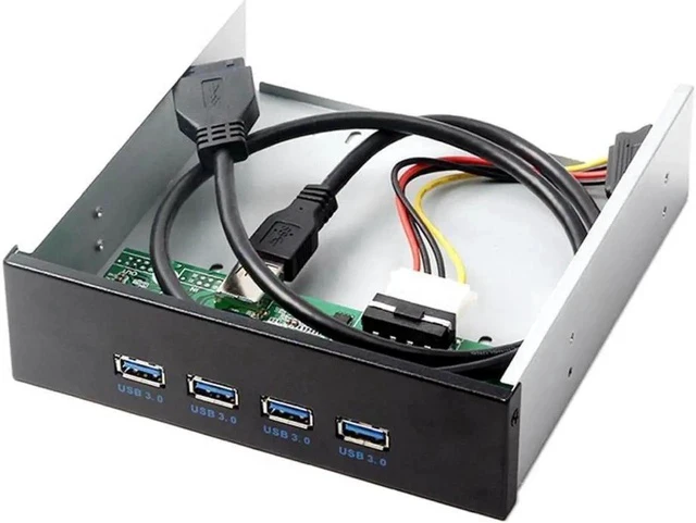 Alt view image 2 of 3 - NGFF USB 3.0 HUB 4 Ports Front Panel to Motherboard 20Pin Connector Cable for 5.25" CD-ROM Bay