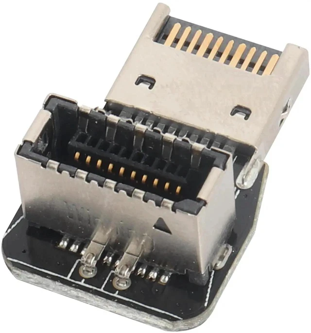 Alt view image 2 of 4 - 2Pack Right Angle Up USB 3.1 Type-E Header Front Panel Adaptr 90 Degree 10Gbps USB 3.1 Type-E Male to Female Front Panel Internal Power Connector for Motherboard.(Type-E/Up)
