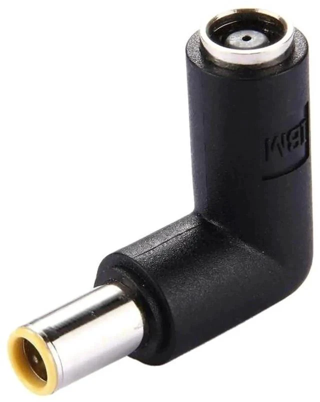 Alt view image 2 of 2 - 90 Degree Right Angle DC 7.9x5.4mm Male to Female Power Extension Connector, Elbow DC Barrel Adapter for ThinkPad IBM Laptops Notebooks