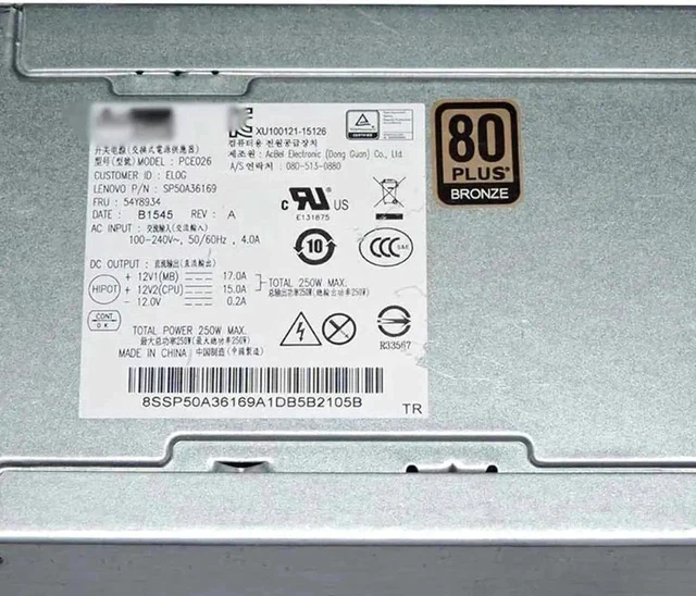 Alt view image 3 of 3 - For M4600 M4650 M4200f M4900c 250W Power Switching PCE026 HK350-12PP FSP250-30AGBAA Server Power Supply 10pin 4pin