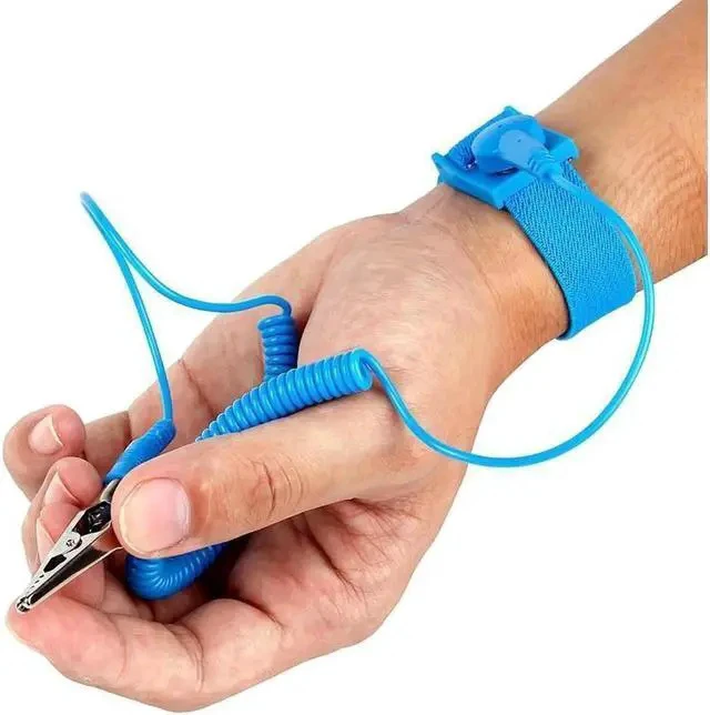 Alt view image 2 of 7 - 3pcs PVC Anti Static Wrist Strap Grounding Electricity Discharge ESD Wrist Band For Electrician IC With Alligator Clip